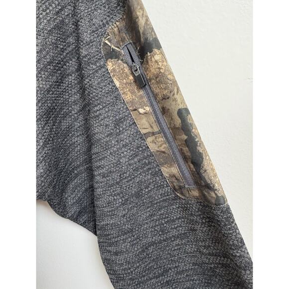 Habit Men's L Realtree Timer Magnet 1/4 Zip Pullover Gray Camo Hunting Fleece - Picture 3 of 7
